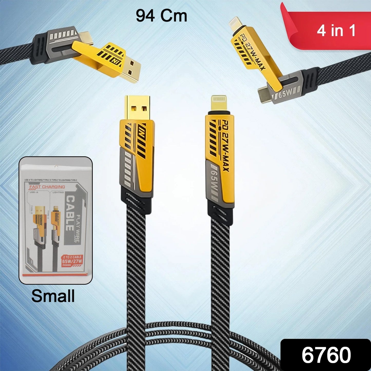 4 In 1 Charging Cable 65w Cable (1 Pc 94 Cm)